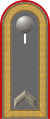 Dienstgradabzeichen eines Feldwebels der Artillerietruppe auf Schulterklappe der Jacke des Dienstanzuges für Heeresuniformträger