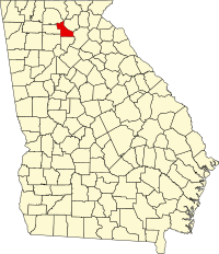Map of Džordžija highlighting Dawson County