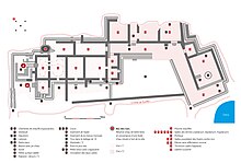 Plan de la villa des Cars, d'après le schéma de Marius Vazeilles.