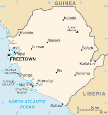 A map of Sierra Leone