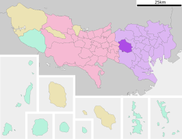 Situering van Suginami in de prefectuur Tokio