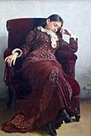 Rustpauze; portret van de vrouw van de kunstenaar, Repin