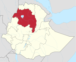 نقشه نمایش منطقه امهارا اتیوپی