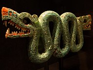 Room 27 - Double-headed serpent turquoise mosaic, Aztec, Mexico, 1400-1500 AD