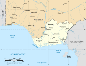 Den uafhængige stat Republikken Biafra i juni 1967.