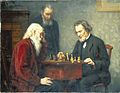 Image 15Richard Creifelds, c. 1886, The Veterans, Brooklyn Museum (from Chess in the arts)