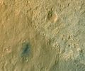 Curiosity's landing site, Bradbury Landing, as seen by MRO/HiRISE (14 August 2012)