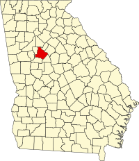 ヘンリー郡の位置を示したジョージア州の地図