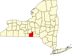 Karte von Tioga County innerhalb von New York
