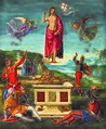 Image 17Depictions of the Resurrection of Jesus are central to Christian art (Resurrection of Christ by Raphael, 1499–1502). (from Jesus in Christianity)
