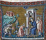 Middeleeuwse mozaïeken in de Santa Maria in Trastevere, Rome,
