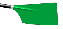 The blade of an oar, coloured green