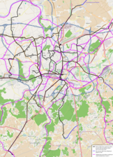 Plan des lignes autour de Charleroi.