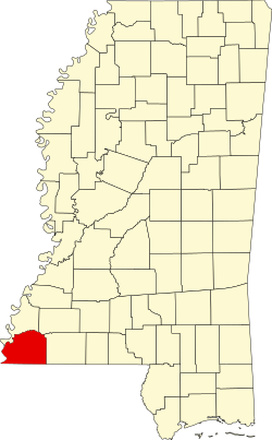 Karte von Wilkinson County innerhalb von Mississippi