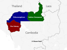 Description de l'image Provinces_of_Cambodia_loss_to_Thailand_during_Franco-Thai_War.png.