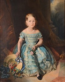 Isabel, Princess Imperial of Brazil in light blue gown (1853)