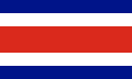 Banèra actuau de Costa Rica, tanben inspirada de la banèra francesa
