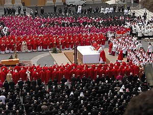 Cardinals of the Roman Catholic Church at the funeral of Pope John Paul II