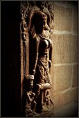 A sculpture adorning interior gate of Kolarmma Temple