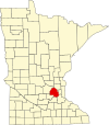 State map highlighting Hennepin County
