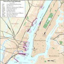 Map of CNJ and other terminals in New York region, circa 1900