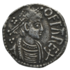 Mønt med mand i profil med teksten OFFA REX