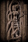 Sculpture of a Guardian goddess at the Kolaramma Temple