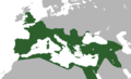 ローマ帝国 - トラヤヌス帝（98年 - 117年）時代の最大勢力図