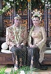 Batik is used in a traditional Javanese wedding ceremony.