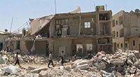 Destruição na cidade de Azaz, na província de Alepo.