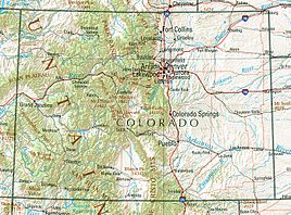 Geographische Karte von Colorado