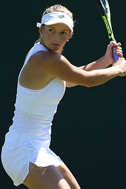 Barbara Haasová v kvalifikaci Wimbledonu 2018