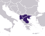 Ρωμαϊκή επαρχία: Η Μακεδονία κατελάμβανε περιοχές εκτός της σύγχρονης γεωγραφικής θέσης της προς τα Δυτικά (προσεγγιστικά όρια μέγιστης έκτασης).