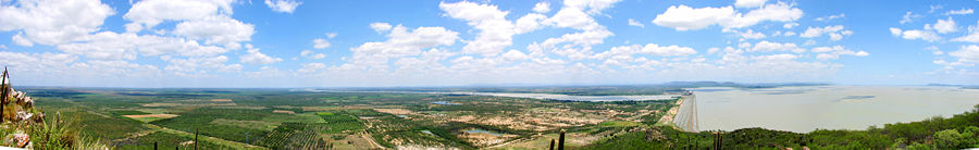 Panorama of the Dam of Sobradinho, Bahia, Brazil.