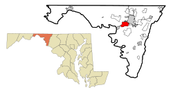 Location in مریلند