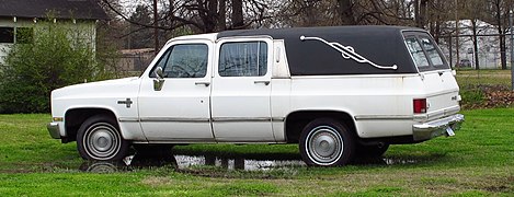 Chevrolet Silverado hearse in Indianola, Mississippi