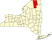 Округ Франклін на мапі штату Нью-Йорк highlighting