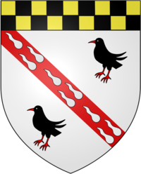 Family crest with two black birds