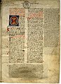 Manuscritu medieval llatín de la Física, d'Aristóteles.