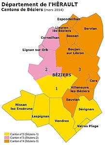 Nouveaux cantons de Béziers.