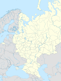 Arkhangelsk og Astrakhan, med Moskva, Stalingrad og Leningrad (strategisk viktige byer ved utkanten av Tysklands faktiske fremrykning) også vist.