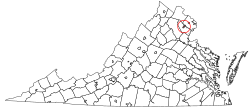 Manassas highlighted in the Commonwealth of Virginia