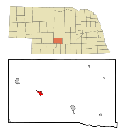Location of Cozad, Nebraska