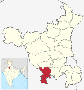 Positionskarte des Distrikts Mahendragarh