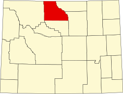 Karte von Big Horn County innerhalb von Wyoming