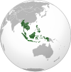 South-East Asia highlighted in green