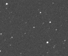 2014 MU69 blokkerede kortvarigt lyset fra en anonym stjerne, der ses imidten. Denne okkultation fandt sted den 17. juli 2017.