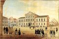 Halla Mór Aula am Wilhelmsplatz sa bhliain 1837.