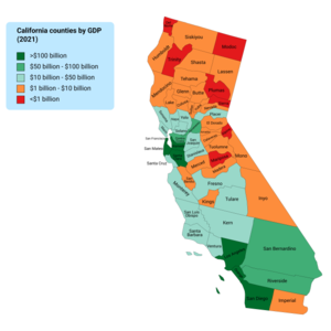 California counties by GDP (2021)[313]