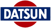 The "classic" Datsun logo, based on the flag of Japan and Japan's nickname as the "Land of the Rising Sun"